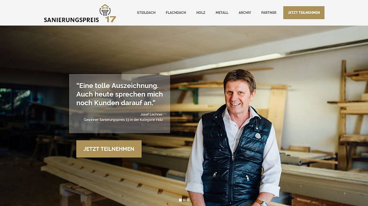 Josef Lechner, Gewinner Sanierungspreis 13 in der Kategorie „Holz“. Foto: Rudolf Müller Mediengruppe