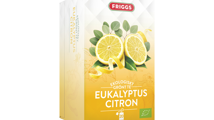 Nu lanseras Friggs Ekologiskt grönt te Eukalyptus Citron som ingår i varumärkets premiumsortiment med noggrant utvalda råvaror.