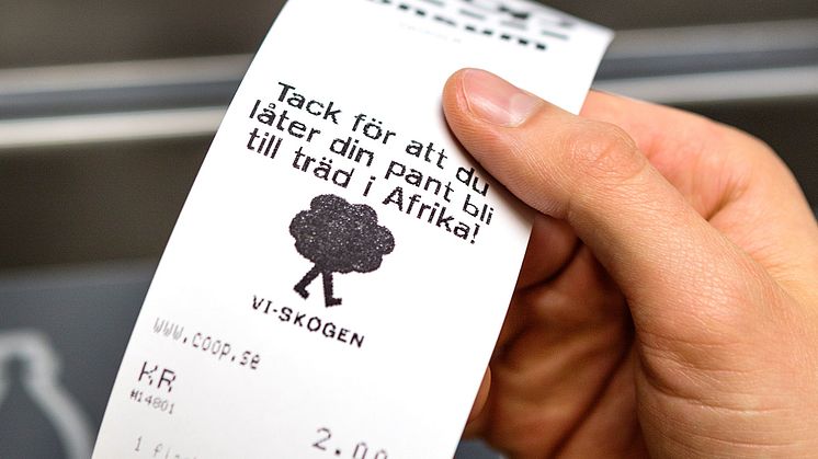Pantkvittot som ger träd i Afrika