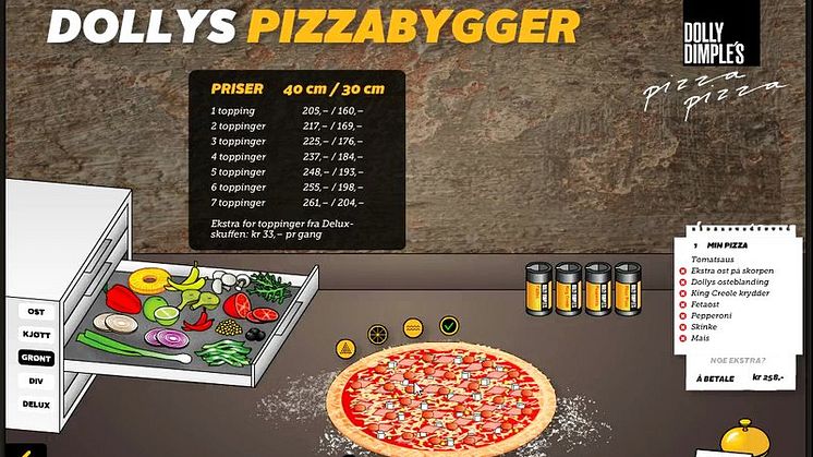 Dollys Pizzabygger, et helt unikt bestillingssystem fra Dolly Dimple's