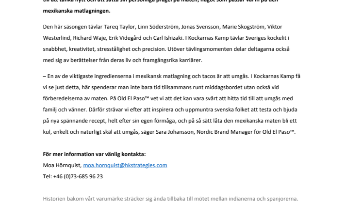 Old El Paso™ sponsrar Kockarnas Kamp