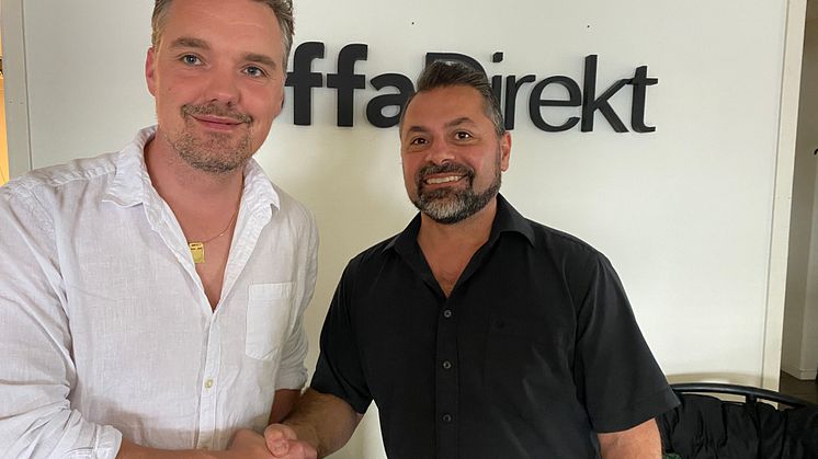 Fredrik Andersson, vd för Envirozone Workforce AB, och Roberto Mazzarella, vd för SoffaDirekt.