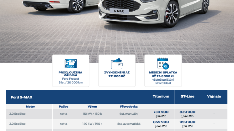 Ceník Ford S-MAX