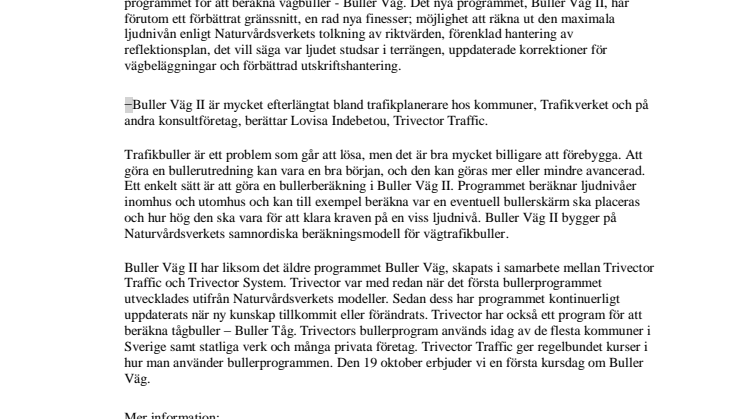 Nytt program! Nu blir det enklare att beräkna vägbuller 