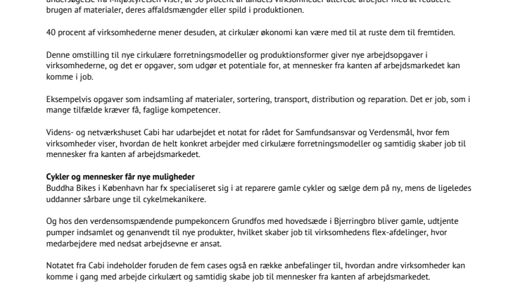 Ny udgivelse: Cirkulær økonomi skaber job til mennesker fra kanten af arbejdsmarkedet