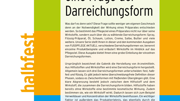 Auffrischungskurs Galenik Teil 1: das Vehikelsystem