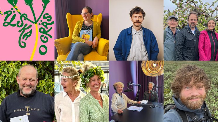 I Älska Ogräs-podden möter vi forskaren Maj Rundlöf, illustratören Aron Landahl, odlingschefen Jan Flemming Jensen, äppelodlaren John Taylor, fotografen Lena Granefelt, herbalisten Lisen Sundgren och journalisten Erik Hansson.