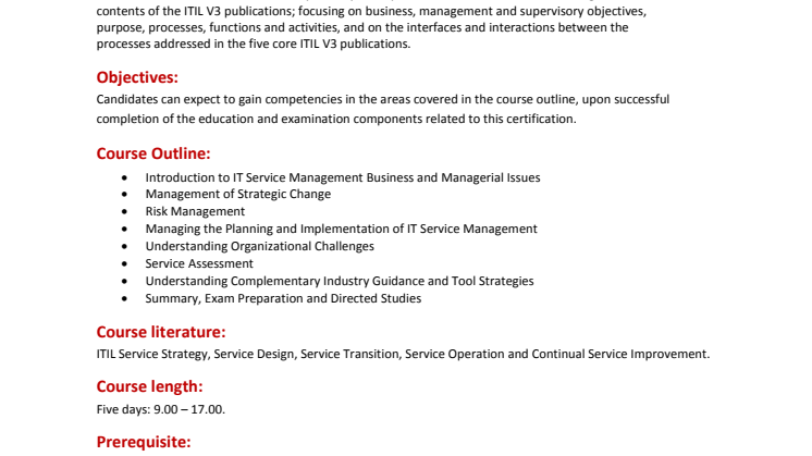 ITIL Managing Across The Lifecycle