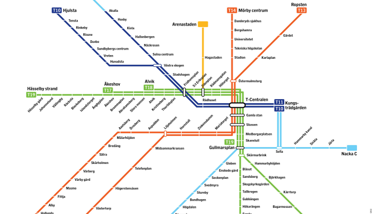 Framtidens spårtrafikkarta - tunnelbanesträckningar