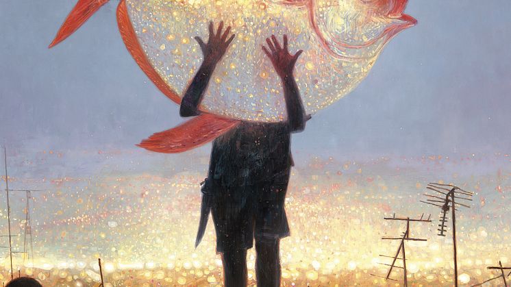 Hver av de 25 surrealistiske historiene i boken er belyst av Shaun Tans forbløffende malerier.