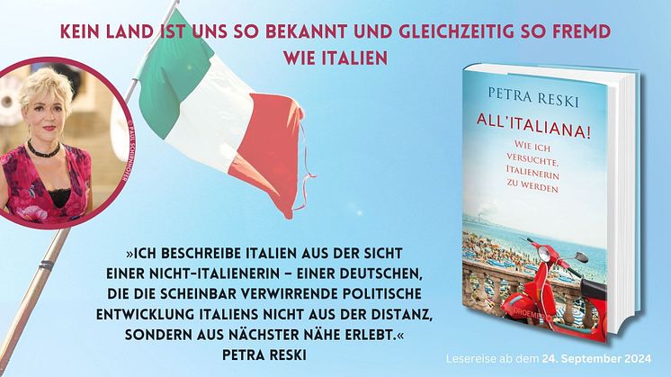 Petra Reskis neues Buch "All'Italiana!": Lesereise ab Sept. 24