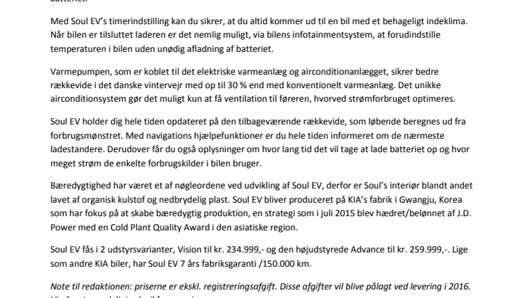 Den efterspurgte Soul EV er kommet til Danmark