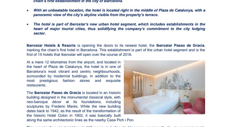 ​Iberostar öppnar sitt första hotell i Barcelona