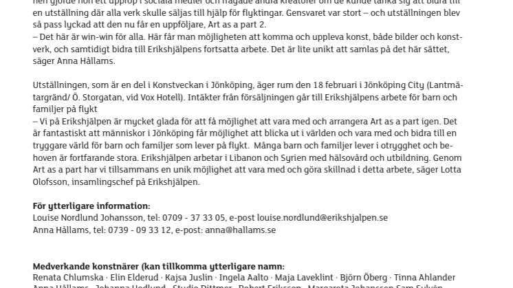 Succéutställningen ”Art as a part” får uppföljare