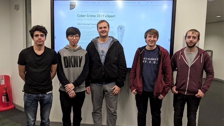Team NULL at Northumbria University. From left to right: Cosmin Bianu, Wen Jun Lee, Matthew Chambers, Ryan Milner and Joe Cockcroft.