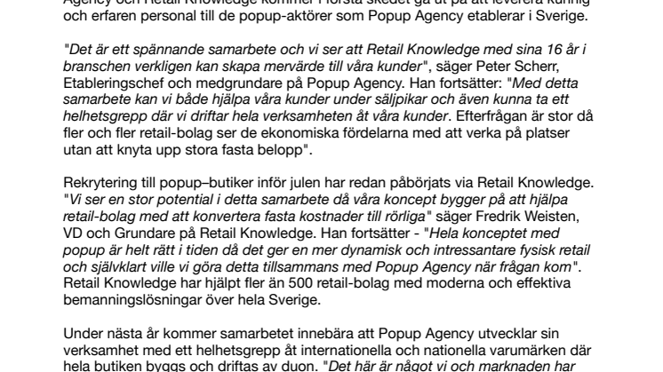 ​Popup-Sverige ritas om i nytt samarbete
