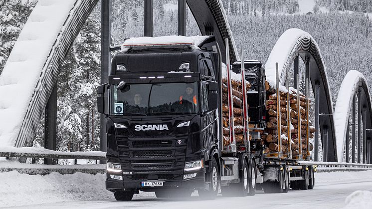 Tømmertransport på 13-litersmotor