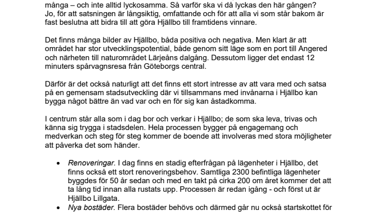 Debattartikel Framtidens Hjällbo