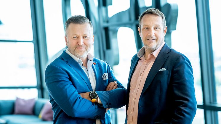 Sven Ivar Mørch, CEO på HiQ, & Per-Olov Humla, Head of Cyber Security på HiQ. Foto: Jonas Bilberg