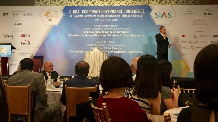 Mark Laudi anchoring the Global Corporate Governance Conference