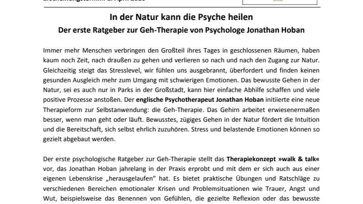 Presseinformation Hoban Gehen&Heilen