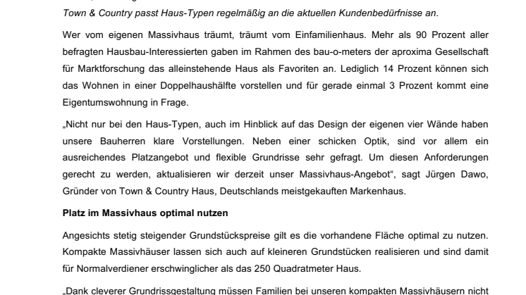 Massivhaus-Trends 2016: Moderne Optik, Funktionalität und Bezahlbarkeit 