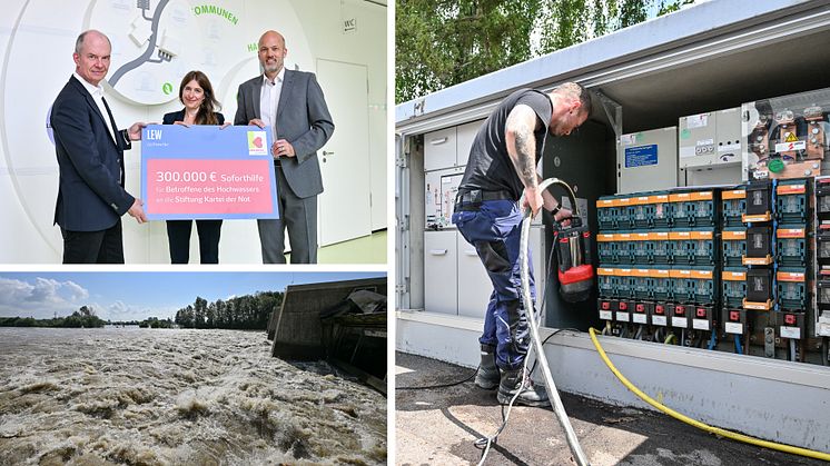 Hochwasserkatastrophe trifft Region: Dank an Einsatzkräfte, Behörden und Hilfsorganisationen – LEW spendet 300.000 Euro als Soforthilfe für Betroffene an Kartei der Not  
