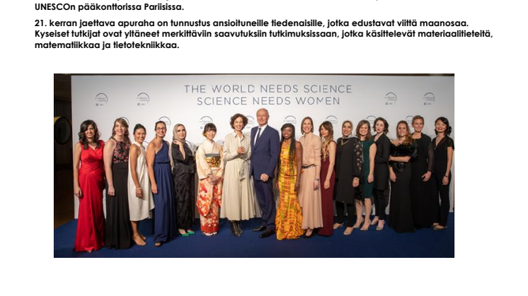 Laura Elo, Turun yliopisto, matematiikka, For Women in Science, International Rising Talent