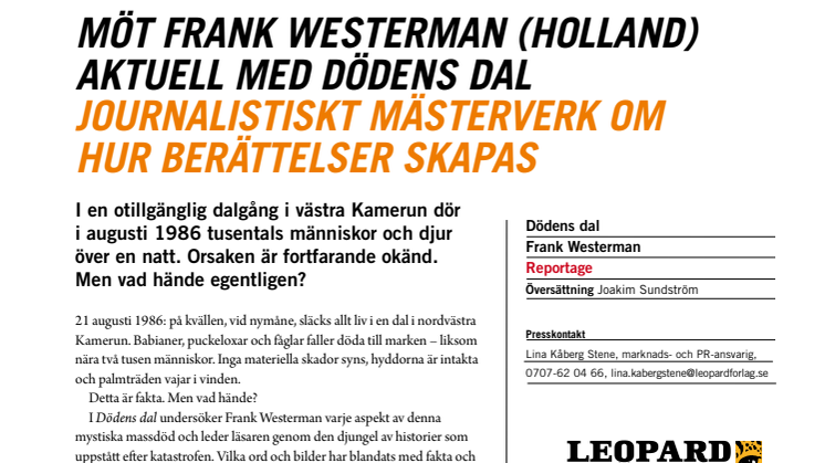 Frank Westerman (Holland): Dödens dal