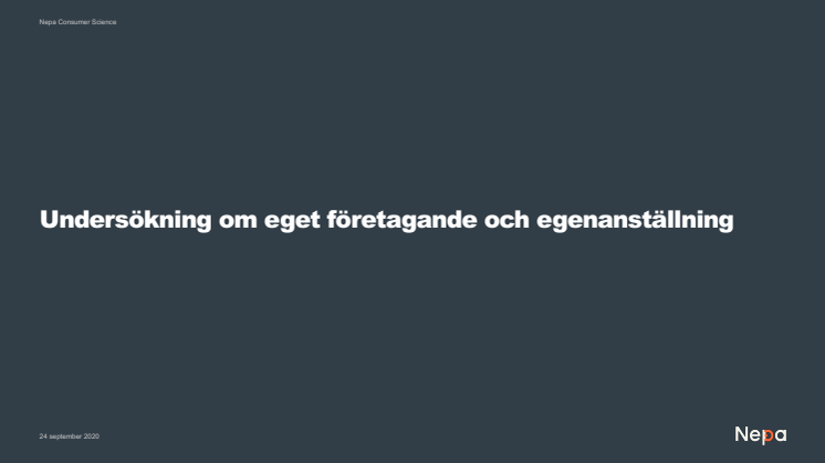Nepa-undersökning om intresse för egenanställning