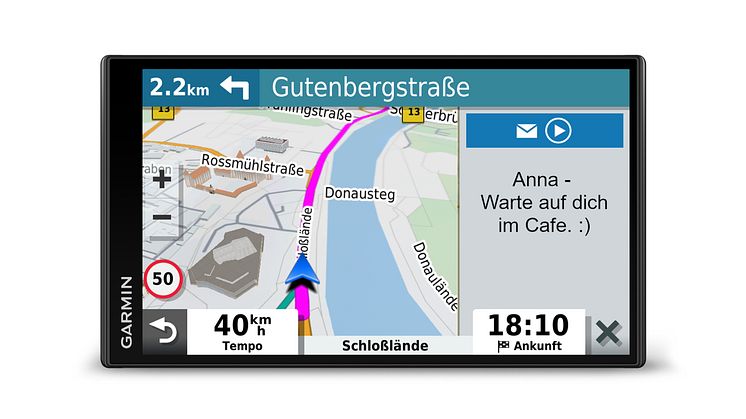 Das DriveSmart 65 liefert realistische 3D-Ansichten der umliegenden Gebäude.