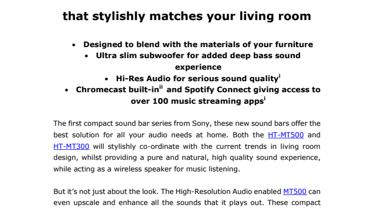 ​Sony lanserar kompakt soundbar