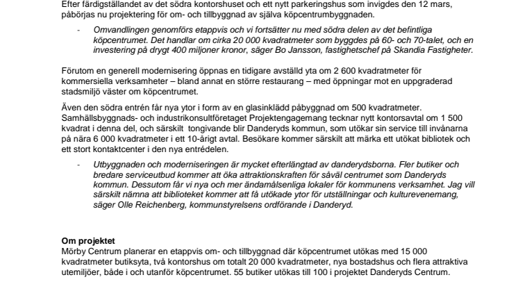 Kommunen utökar till nära 6 000 kvadrat när Danderyds Centrum går in i nästa fas