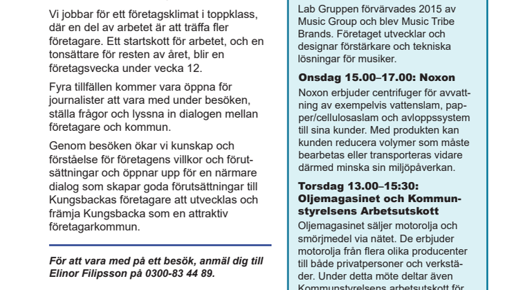 Inbjudan: Dialog mellan företagare och Kungsbacka kommun
