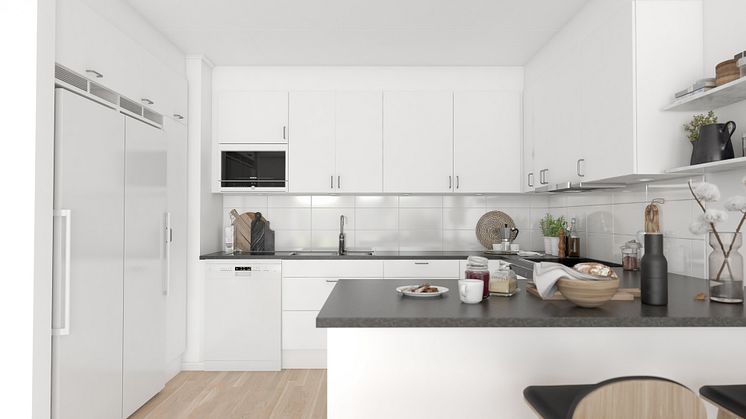 Brf Rydsgårds Ängar - 3D-bild av kök