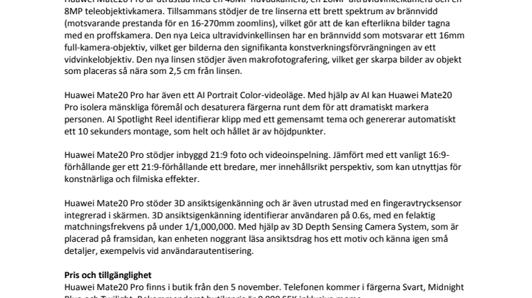 Kameran i nya Huawei Mate20 Pro utmanar proffsen