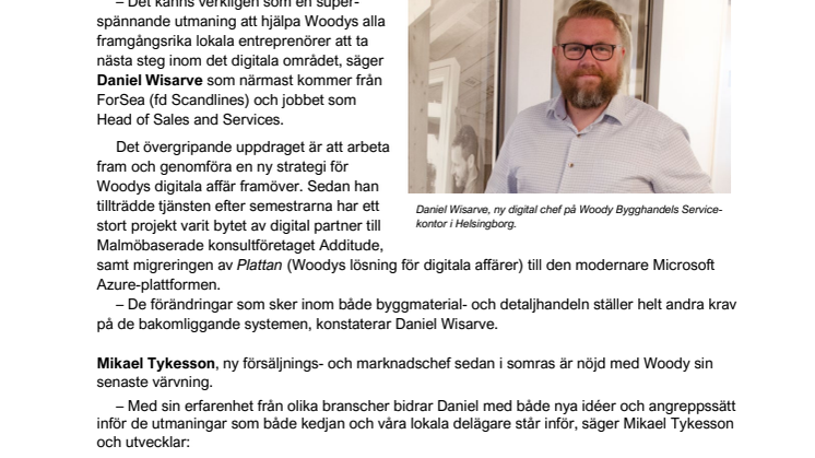 Daniel Wisarve ny digital chef på Woody