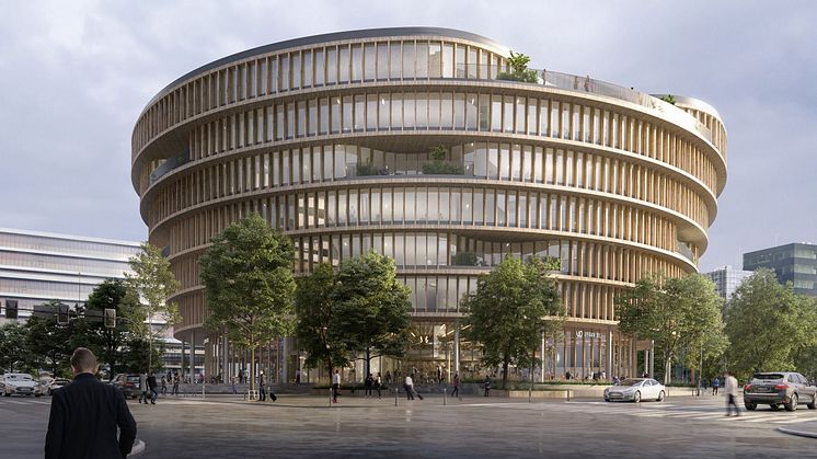 I Forskarens bottenvåning flyttar Tekniska museet och Urban Deli ihop våren 2024. Bild: 3XN Architects 