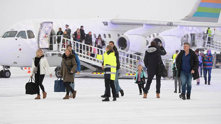 First passangers at Scandinavian Mountains Airport dec 22 th 2019