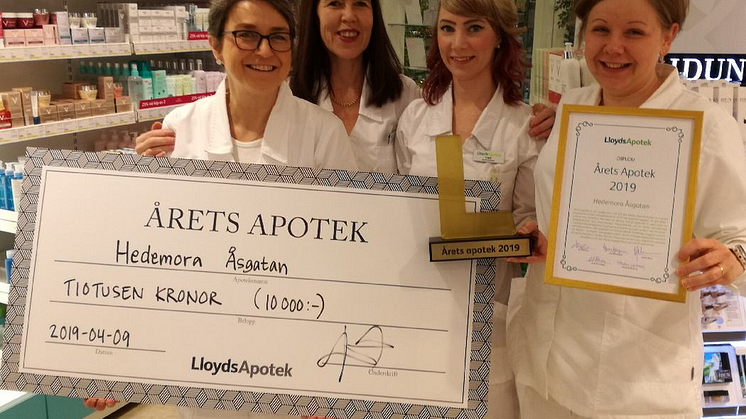 LloydsApotek Hedemora har utsetts till Årets apotek 2019