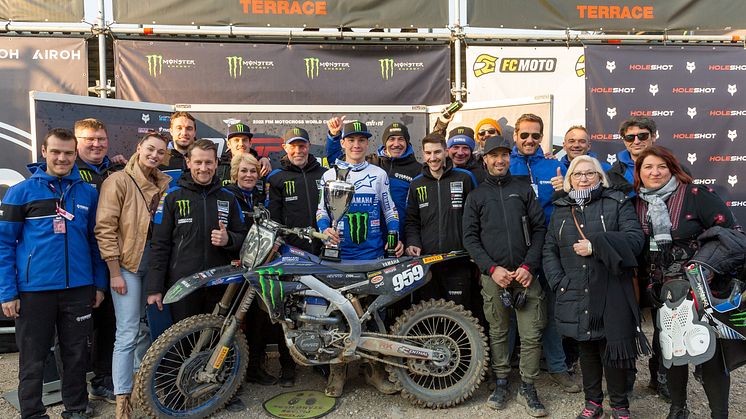 総合2位とし最高峰クラスで初となる表彰台を獲得した#959 マキシム・ルノー（YZ450FM）