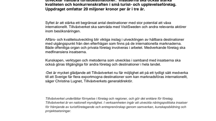 60 miljoner kronor till utveckling av resmål