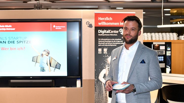 Nikola Nikolic vom StartUp-Center der Stadtsparkasse München hielt einen Impulsvortrag zu Fragen der Finanzierung einer Unternehmensgründung.