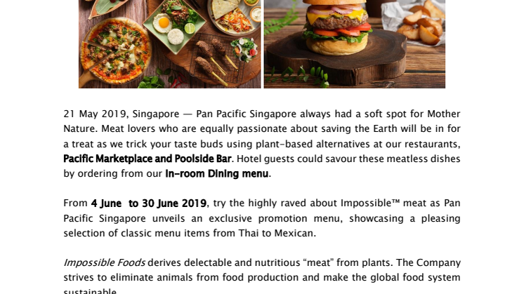 Discover a World of New “Meats” at Pan Pacific Singapore