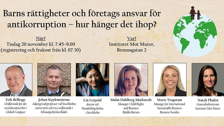 IMM och Rädda Barnen i samarbete för att belysa barns rättigheter och antikorruption