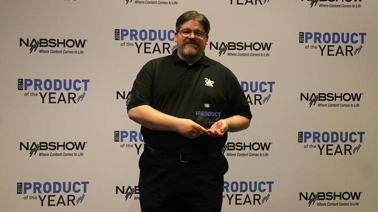 Tim Conway, VP Americas, Adder accepts the NAB Product of the Year Award