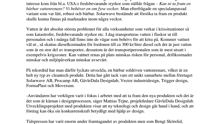 Ny miljöprodukt på rekordtid
