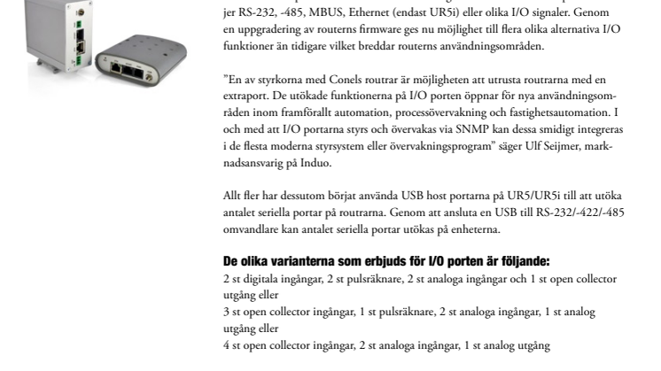 Utökat portstöd i 3G router