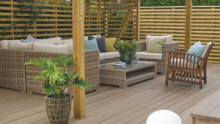 Utesesongen 2021 innbyr til hygge og glede på både stor terrasse og liten balkong.