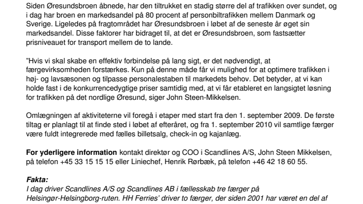 Bedre service mellem Helsingør og Helsingborg